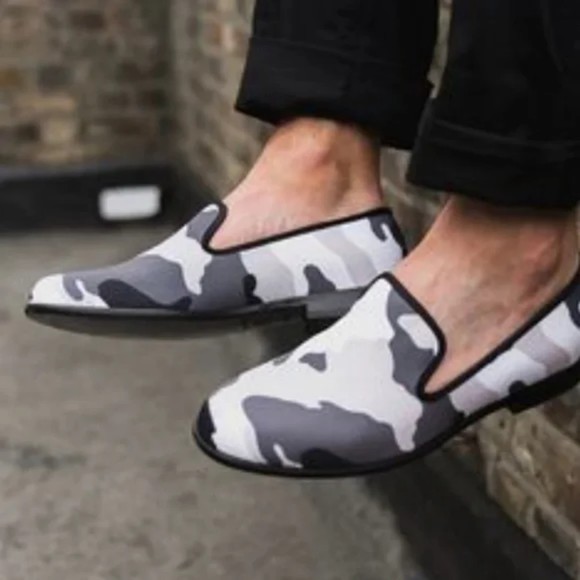 Duke + Dexter Stormtrooper Camo Loafer, Gray/Light Pink/White, Size 10